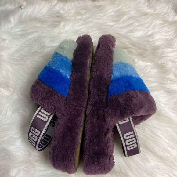 Ugg Australia Fluff Yeah Slide Purple three shades of blue Size8 - Picture 5 of 10